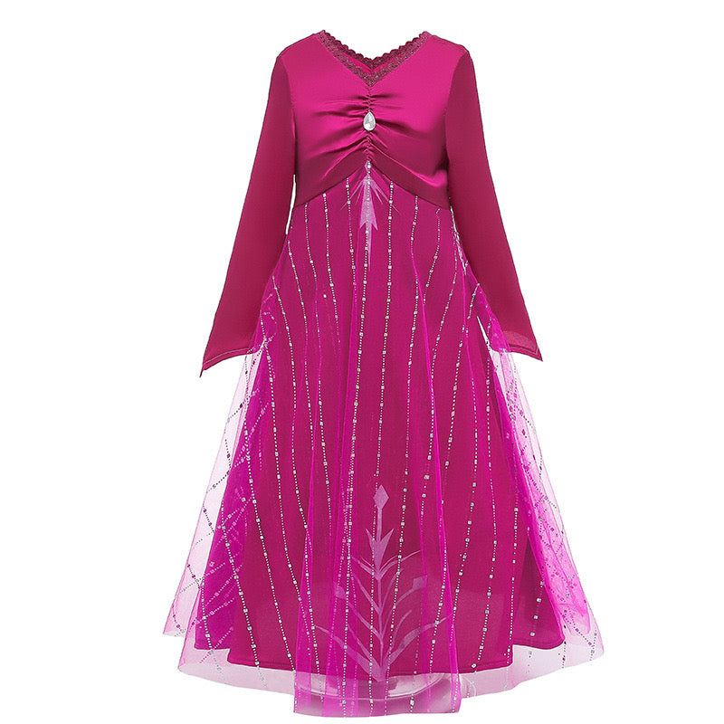 Elegant and Luxurious Frozen Elsa Princess Dresses Pink Style4